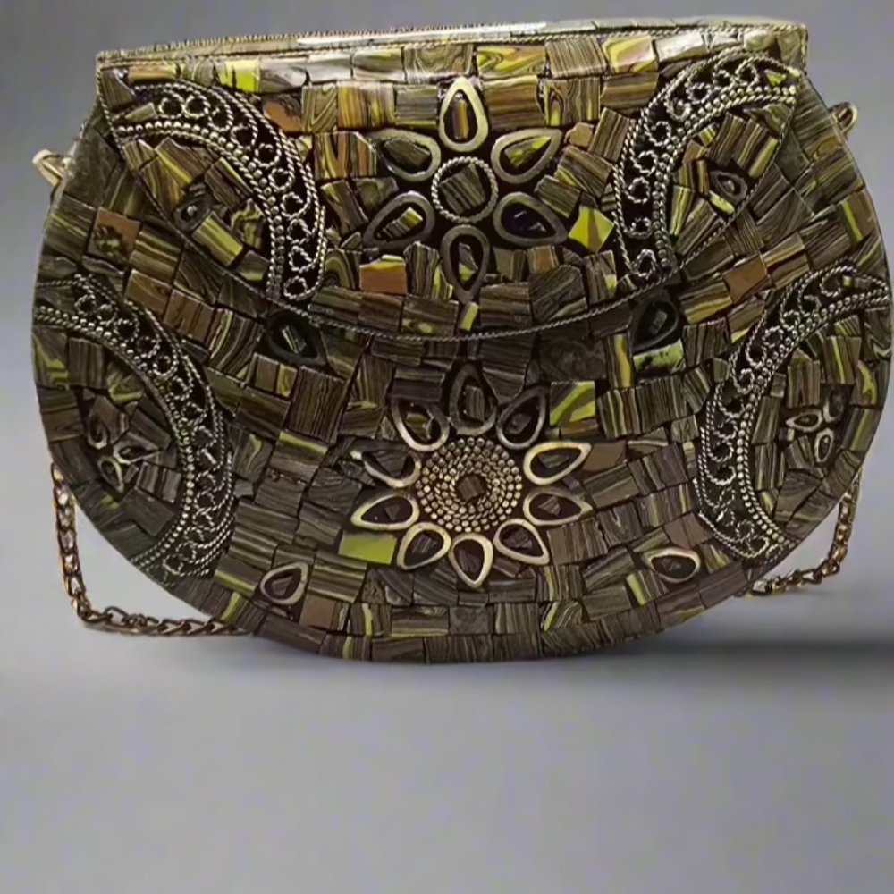 Elegant Mosaic Patterned Clutch
